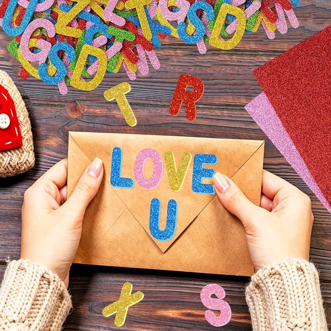2 Inch Large Foam Letter Stickers Glitter Big Font - Image 8