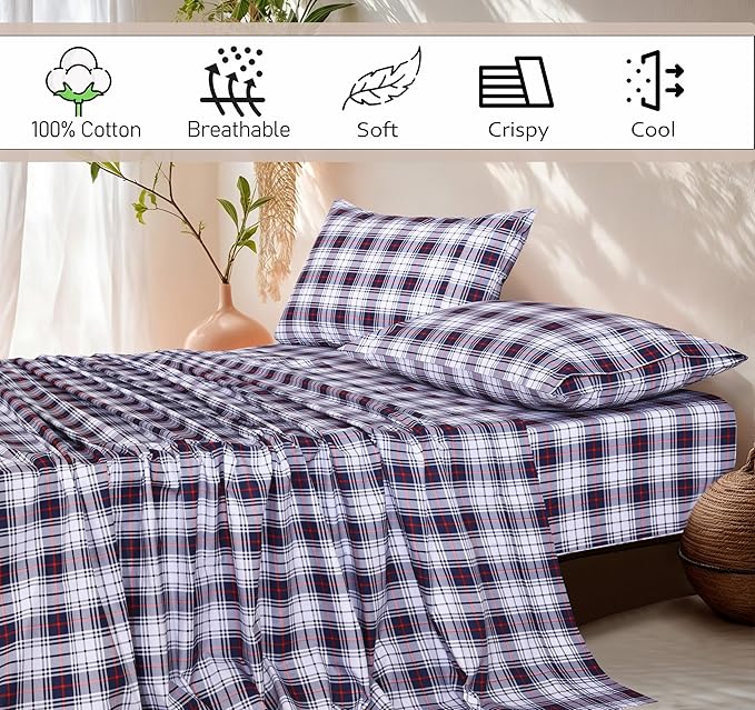 RUVANTI 100% Cotton Sheets – Split King Size Percale Bedding, Cooling & - Image 5
