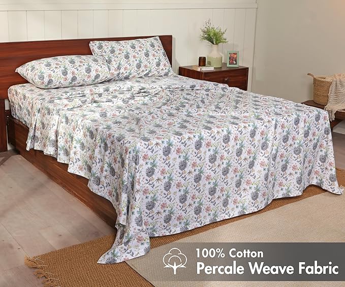 RUVANTI 100% Cotton Sheets – Queen Size Percale Bedding, Cooling & Breathable - Image 2