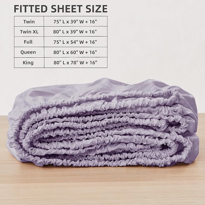 HBHLFZ King Fitted Sheet Only 2 Pack, Soft Breathable Bottom Sheet - Image 2