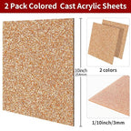 2 PCS 10 x 10 inch Glitter Colored Plexiglass Acrylic Sheets - Image 2