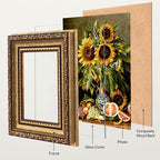 eletecpro 3x4 Vintage Picture Frame, Glass Cover, Bronze Gold, Horizontal or - Image 2