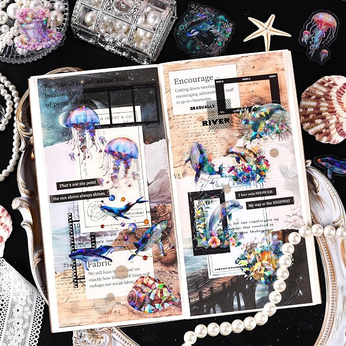 120Pcs Holographic Sea Animal Stickers - Image 5