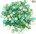 1.1 LB Ice Jade Mosaic Tiles, 0.59“ Square Glass Mosaic Pieces by BTMIEY