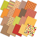 HunnmingRe 20 Pcs 10''x10'' Fall Quilting Fabric Square Autumn Maple Leaves by HunnmingRe