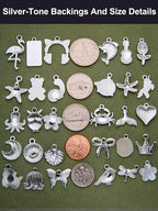 Silver-Tone Enamel Charms Set for DIY Jewelry Making - Image 3