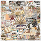 50 PCS Retro Reading Stickers for Scrapbooking Journaling Junk Journal - Image 4