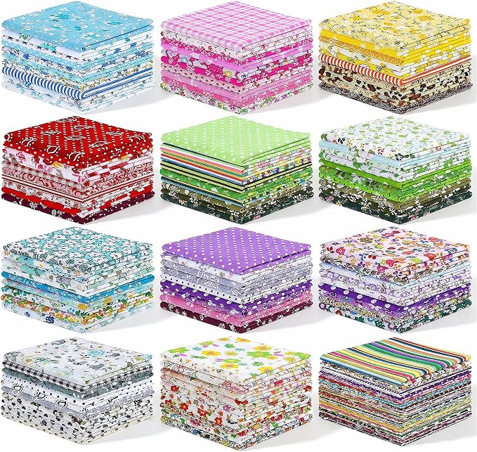 600pcs Cotton Fabric Squares 4" x 4" Fabric Scraps by Unknown