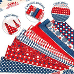 Hosuly 40 Pcs Patriotic Fabric Red White and Blue Fabric American Flag Star - Image 5