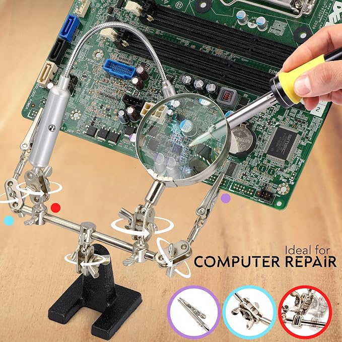 RamPro - Helping Hand Magnifier Glass Stand - Magnifying Lens, Crafting & - Image 6