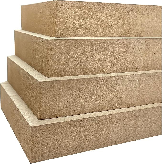 6 Inch 4 Pieces Unfinished Wooden House Shaped Blocks - Image 8