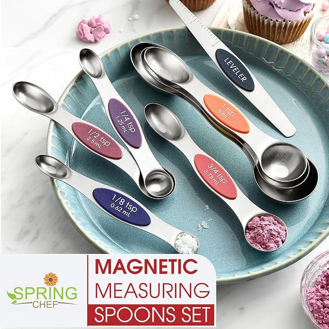 Spring Chef Stainless Steel Magnetic Measuring Spoons Set of 8 - Image 7
