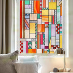 OHTMERU 3D Stained Glass Window Privacy Film, Heat Control UV Blocking Static by OHTMERU