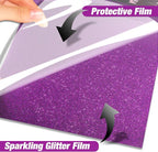 VinylRus Purple Glitter HTV Heat Transfer Vinyl Roll-12 x 10ft Purple Glitter - Image 3