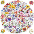 100 PCS Glitter Natural Flower Stickers by Unknown