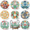 8PCS Flowers Diamond Art Coasters Kits, Diamond Painting Coasters by Gemozaic