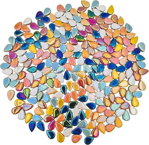 1.1lb Ceramic Mosaic Tiles, Mixed Colour Ceramic Mosaic Pieces by Unknown