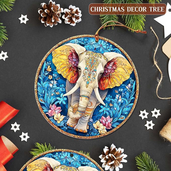 Elephant Christmas Acrylic Ornament, Elephant Christmas Ornaments, Gift - Image 7