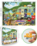 MINIWAN Puzzles for Adults 500 Pieces, Lakeside Camping Jigsaw Puzzle | - Image 2