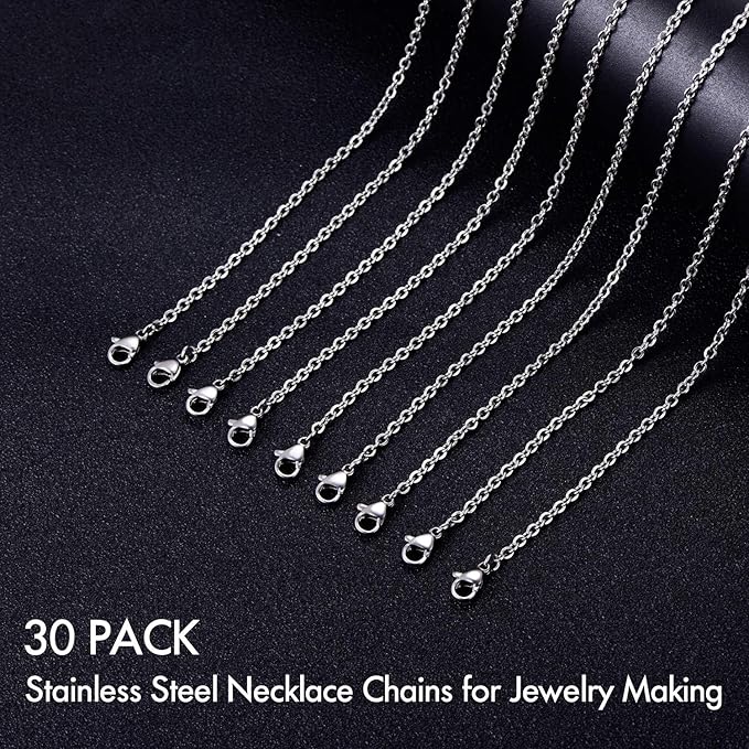 30 Pack 24 Inch Necklace Chain Stainless Steel Link Cable Chain Necklace - Image 4