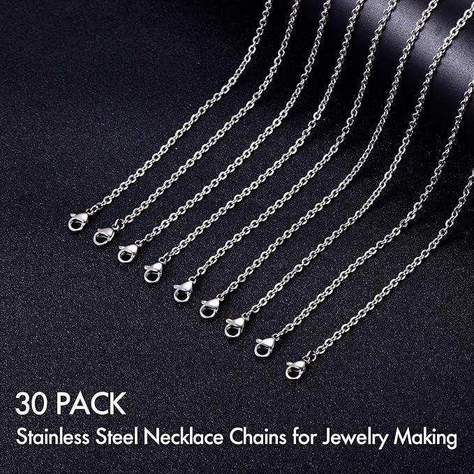 30 Pack 18 Inch Necklace Chain Stainless Steel Link Cable Chain Necklace - Image 4