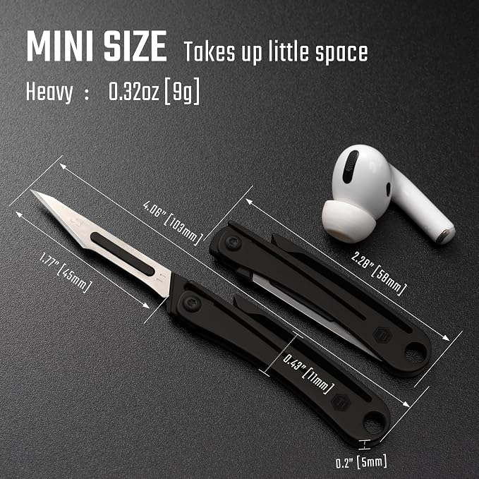 KeyUnity KK07BK Precision Craft Utility Blade Titanium Handle Mini Cutting Tool - Image 7