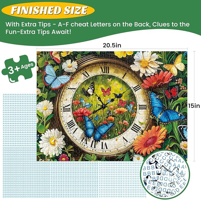 500 Pieces Puzzle for Adults, Fantasy Forest Clock Puzzle, Recycled Cardboard - Image 4