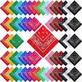 100 Pack Bandanas Unisex Paisley Bandanas Bulk Multi Purpose Cowboy Head Wrap by Handepo