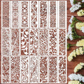 Floral Stencils for Crafts Reusable Texture Stencils Background Stencil Leaf by SUNVERSE