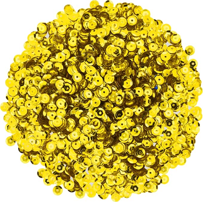 Mandala Crafts 6mm Cup Round Yellow Sequins - Image 2