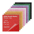 10 Pack Glitter Acrylic Sheets 10 x 10 inch 1/8" Thick 3mm | Cast Plexiglass by gdhwcxl