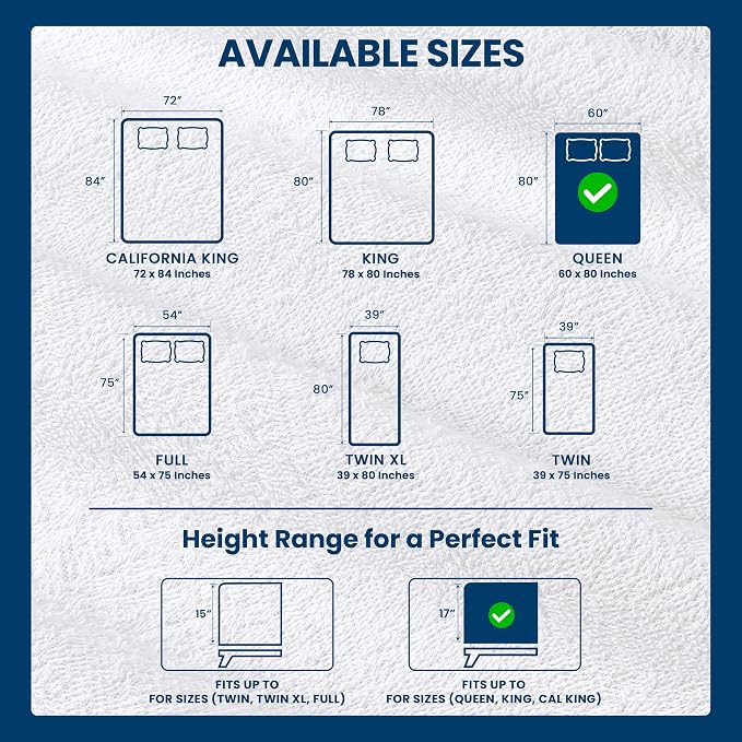 Queen Size Mattress Protector Waterproof 14 Pack, Premium 200 GSM Terry - Image 3