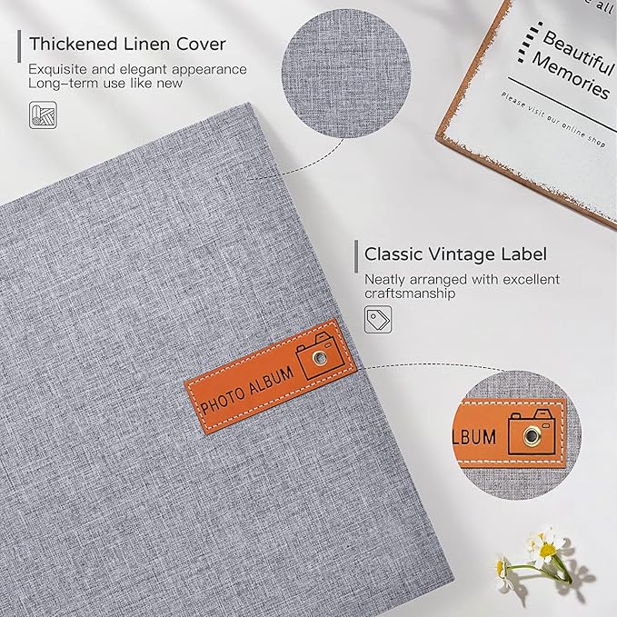 Popotop Large Photo Album Self Adhesive 4x6 5x7 8x10 Scrapbook Album DIY - Image 3