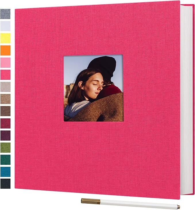 potricher Large Photo Album Self Adhesive 4x6 5x7 8x10 Pictures Linen Cover 80 by potricher