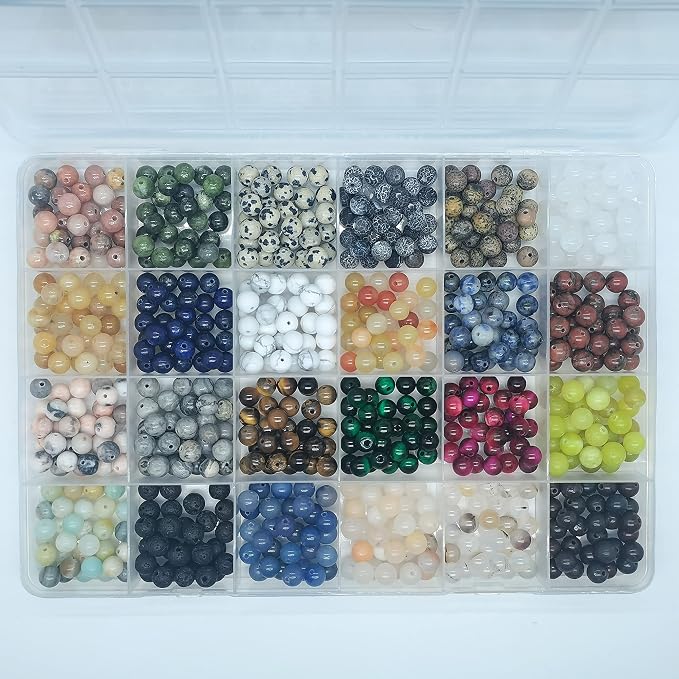 720pcs 6mm Natural Round Stone Beads Gemstone Beading Hole Size 1mm Crystal - Image 7