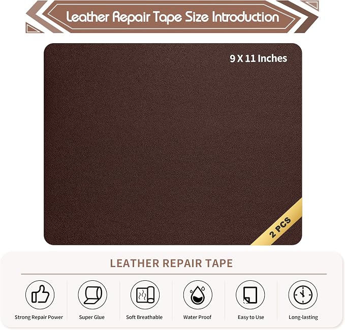 KING MOUNTAIN Leather Repair Patch, 2 Packs 9 x 11 Inches self Adhesive Leather - Image 4