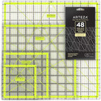 ARTEZA Quilting Rulers Set of 4, Acrylic Square Quilting Rulers by ARTEZA