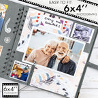 Bstorify Square Scrapbook Photo Albums 60 Pages Grey Thick Paper, Metal Corners - Image 3