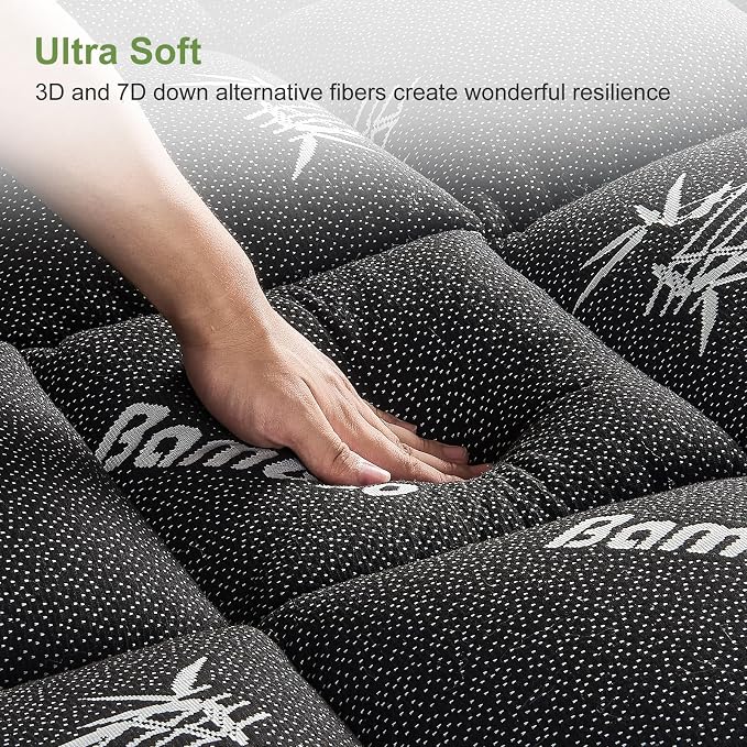 Twin XL Size Mattress Topper Viscose Derived from Bamboo, Soft Thick Pillow Top - Image 8