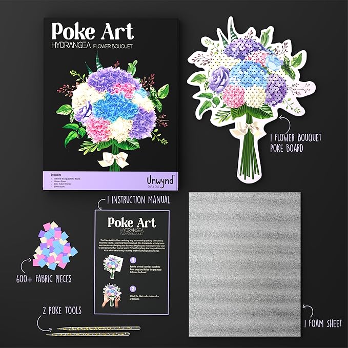 Unwynd Poke Art Hydrangea Flower Bouquet | Mess-Free Arts and Crafts - Image 6