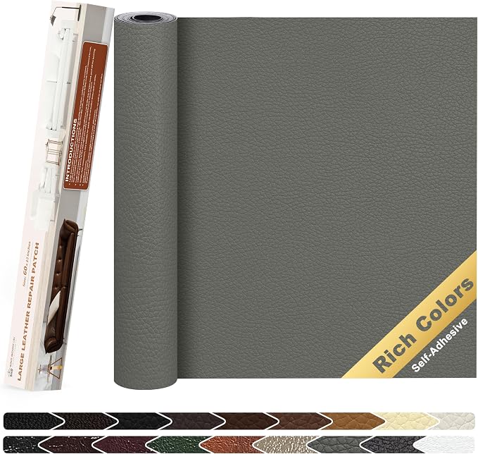 KING MOUNTAIN Leather Repair Patch, 12 x 60 Inches self Adhesive Leather Repair by ForABetterHomeLife