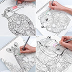 FUNLAVIE Adult Coloring Book – Mandala Animal Designs, Spiral Bound Premium - Image 7