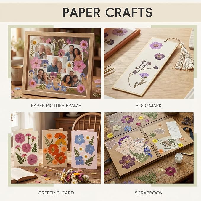 LUXEEASE 100P Pink Purple Blue Dried Pressed Flowers | Soft romantic shades - Image 5