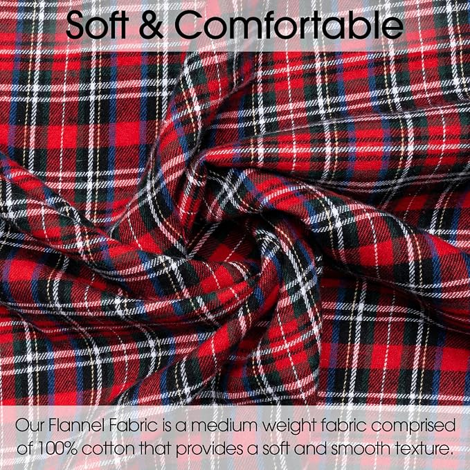 Pico Textiles 2 Yards Bolt Red and Black Tartan Plaid Flannel Fabric - Image 3