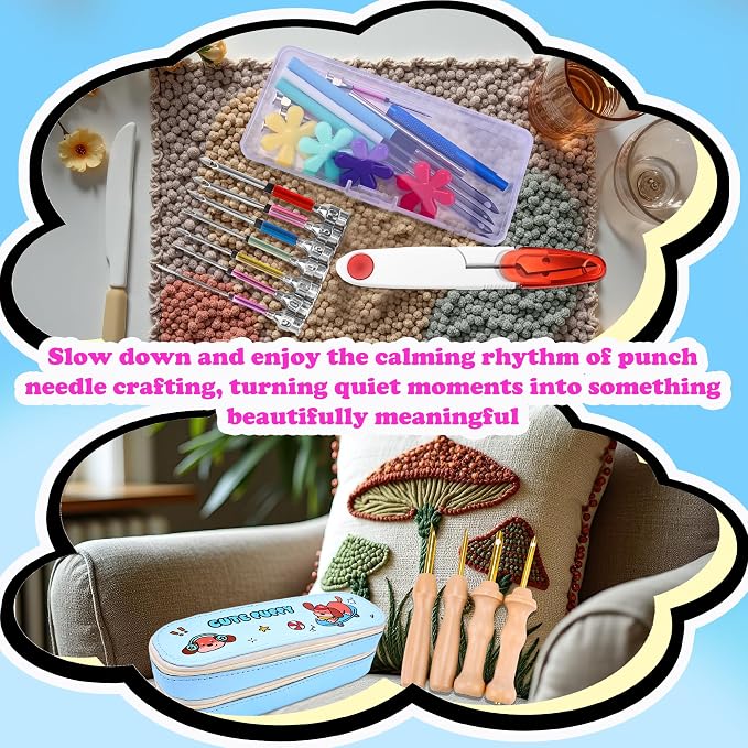 44 Pcs Punch Needle Embroidery Kit Punch Needle Kit Adult Beginner Punch Needle - Image 6