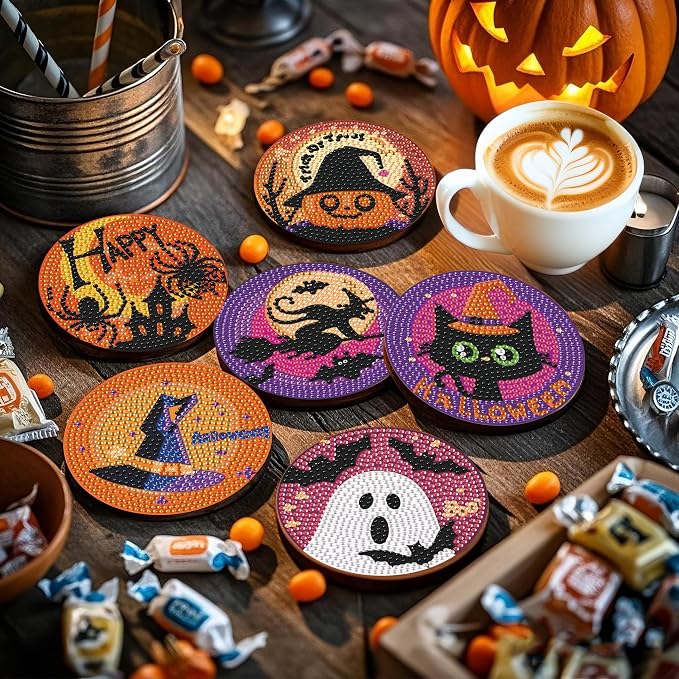 EWJRNSF 6 PCS 5D Diamond Painting Coasters Kits - Image 6