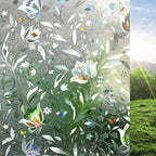 rabbitgoo Window Privacy Film, Stained Glass Cling, Tulip 35.4" x 157.4" | by rabbitgoo