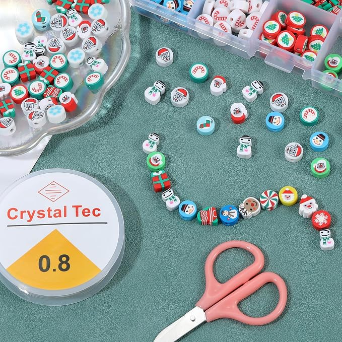 100 Pcs Polymer Clay Christmas Beads - Image 4