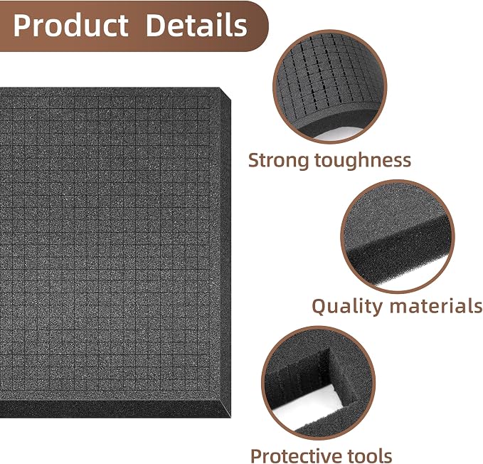 DECOHS 4 Pcs Pick and Pluck Foam- 12 x 12 x 2 Inch Pick Apart Foam Insert- - Image 3