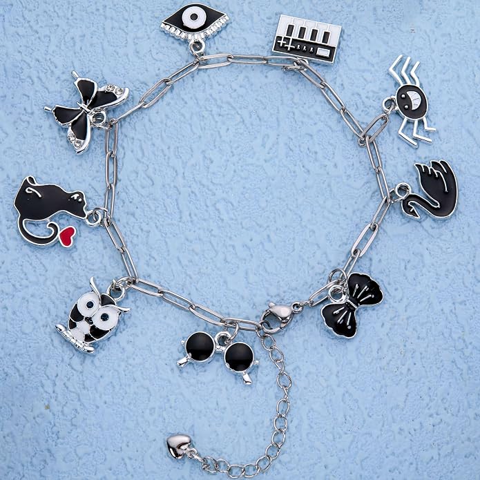 Silver-Tone Enamel Charms Set for DIY Jewelry Making - Image 7